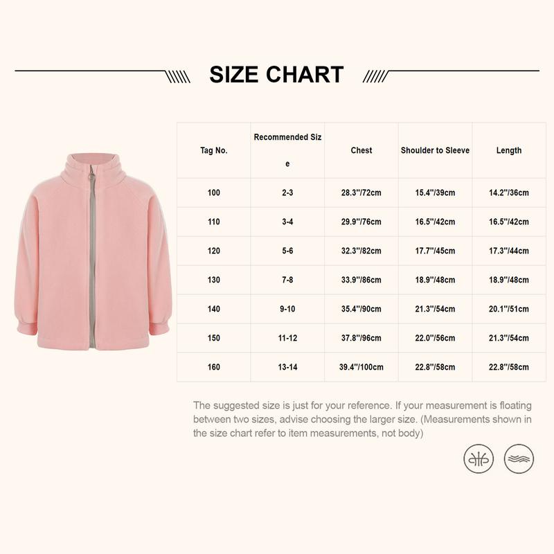 Product Introduction of Jelory Kids Boys Girls Winter Fleece Coat Long Sleeve Stand Collar Jacket Full Zip Sweatshirt Top Overcoat Outerwear 0