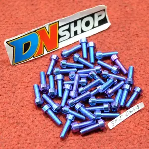 Baut titanium M5x15 drat 8 panjang 1.5 cm SMALL HEAD