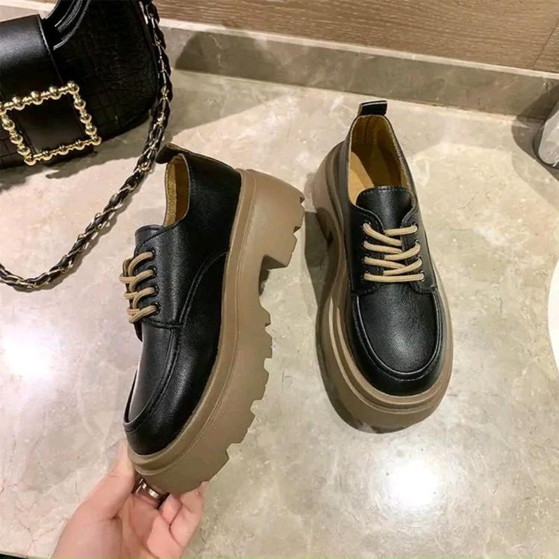 Giày Oxford bốt đốc nữ Ulzzang đế nâu 5cm trẻ trung năng động Shoes CHEMSTORE 2