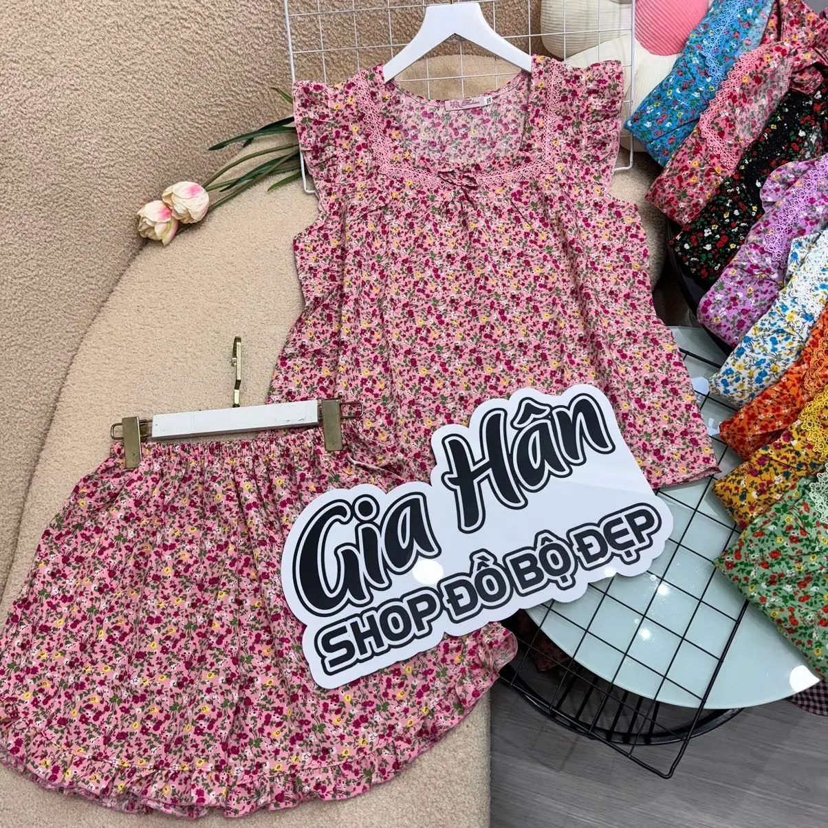 (40-75kg)Đồ Bộ Quần ngắn mặc nhà, quần có túi vải lụa hàn đẹp cho nữ ( link2)
