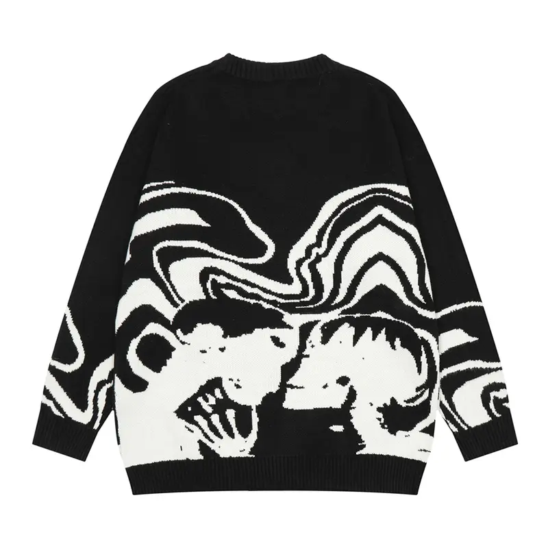 Dark Icon Jacqard Sweater Men Pullover Knitwear Men's Sweaters Autumn Man Clothing Pria Baju Motif Cowok 1