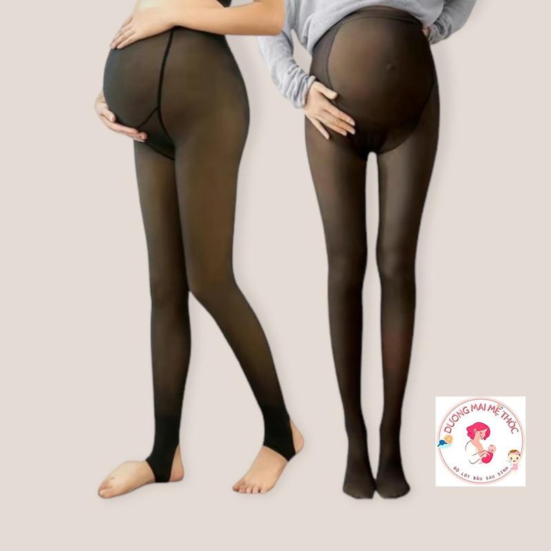  Quần Tất Bầu Dầy 3D  Cạp Cao Trên Bụng .Giữ Ấm Chất Vải Co Dãn Tốt Chống Xước Có Chun Điều Chỉnh Ở Bụng dành cho mẹ mặc thêm Váy Bầu Đầm Bầu Len 