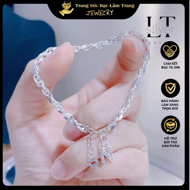 Bộ Vòng tay chữ LTJ 006 bạc ta cao cấp - Lắc tay đa dạng họa tiết từ cửa hàng Trang sức bạc Lâm Trang