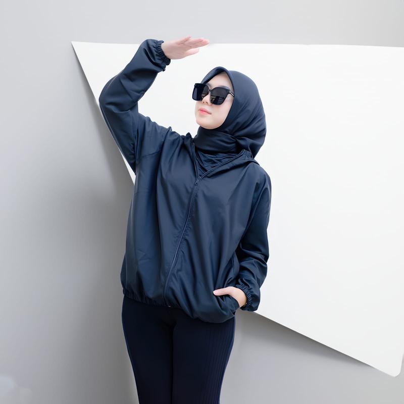 Product Introduction of Jaket Parasut Wanita Import Terbaru 2024 Basic Korean Style Sauna Suit Waterproof Sport Olahraga Gym Running Jogging Haiking Bersepeda Ukuran Jumbo M | L | XL | XXL 26