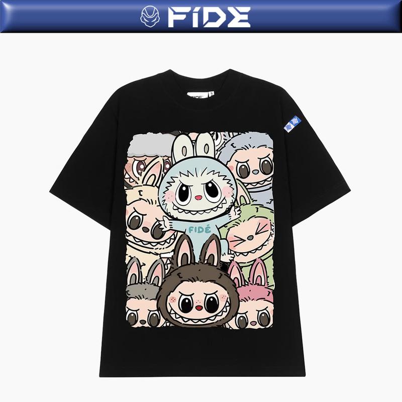 Áo thun FIDE LABUBU phông unisex form rộng local brand nam nữ cổ tròn oversize - AT73 Menswear Cotton