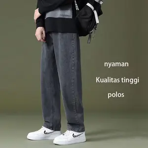 Skena Celana Jeans Korean Style Kulot Panjang Pria-Celana Jeans Pria Gombrang Denim