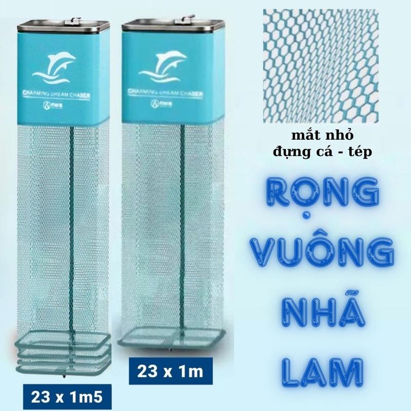  Rọng đựng cá Nhã Lam Khung Vuông mắt lưới nhỏ Siêu bền   KHÔNG CÓ TÚI ĐỰNG   . Đi Câu Bắt Cá Fishing Câu Cá Fish 