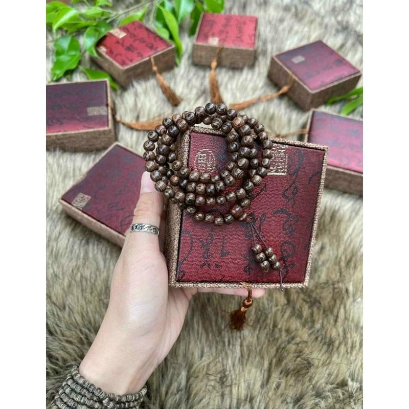 Vòng tay trầm hương 108 hạt kèm lá bồ đề may mắn cho chủ nhân , vòng tay phụ kiện nam nữ thu hút tài lộc 5