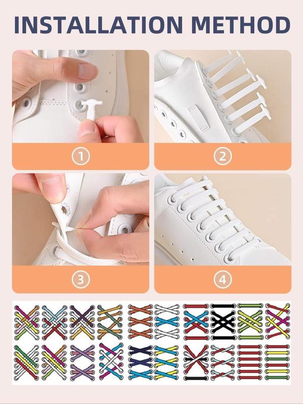 2024 Simple Silicone No Tie Shoe Laces, Casual Matching Minimalist Shoes Shoelaces, Stretch Shoelaces for Trainers, Sneakers, Sports Shoes, Combat Boots 6