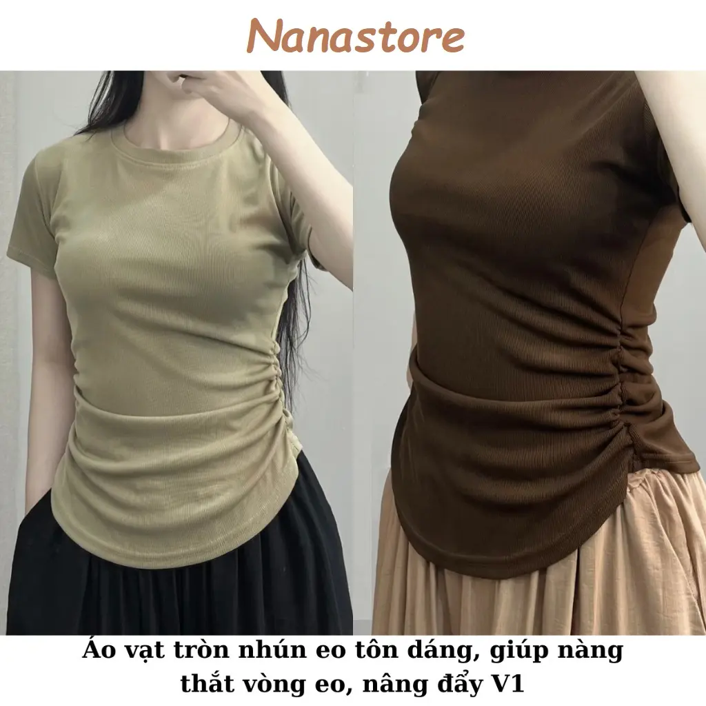 Áo Thun Nữ Ngắn Tay Chất Tăm Kiểu Dáng Nhún Eo Vạt Tròn, Áo Phông Nữ Ngắn Tay Cổ Tròn BigSize 271T | BigBuy360 - bigbuy360.vn Áo Thun Nữ Ngắn Tay Chất Tăm Kiểu Dáng Nhún Eo Vạt Tròn, Áo Phông Nữ Ngắn Tay Cổ Tròn BigSize 271T | BigBuy360 - bigbuy360.vn