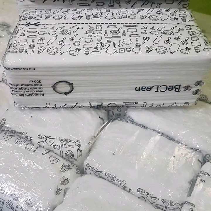 Tisu dapur serbaguna 200gr uk 20x20 6pcs(be clean lipat)