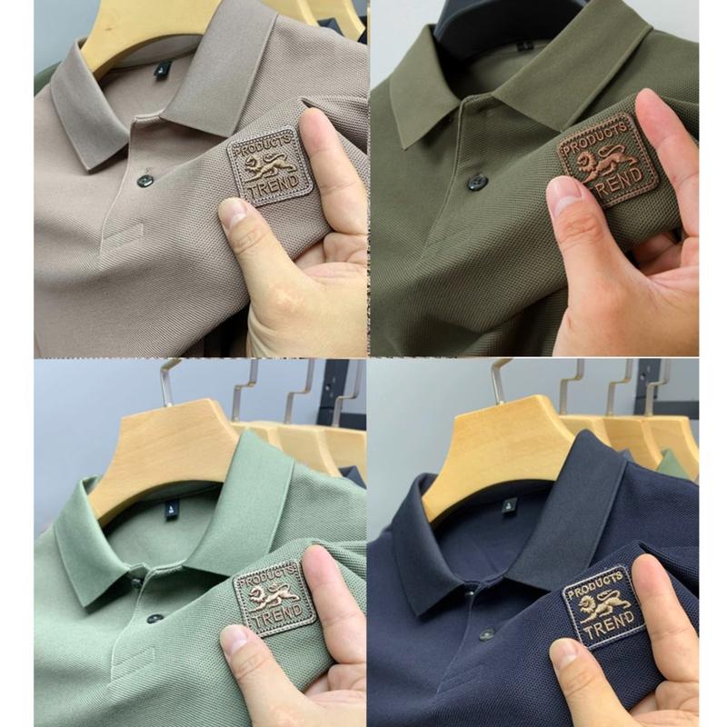 ÁO THUN NAM NỮ MẪU MỚI THÊU LOGO 6 MÀU TAY NGẮN CÓ CỔ TRỤ THỊNH HÀNH YÊU THÍCH Menswear Top Ms Shirt Đen lion TREND 95 Z2 Polo