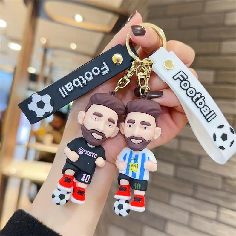 Product Introduction of No.10 football star keychain, cartoon Messi doll pendant, ornament bag, car keychain, gift 2