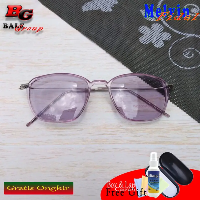 【BELI 1 PCS MINUS GRATIS 1 KACAMATA】 Kacamata Photocromic Model Terbaru Dan Terlaris Free Box & Lap antiradiasi frame Resin Gray Frames & Glasses 8