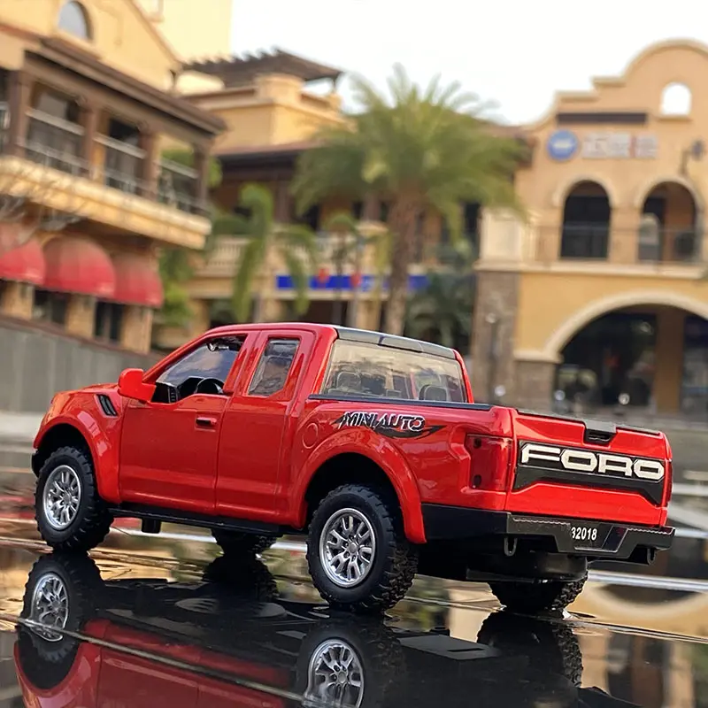 Mô Hình Ô Tô Hợp Kim Ford Raptor F150 Pickup, Tỷ Lệ 1: 32, Đồ Chơi Kim Loại Đúc Khuôn, Mô Hình Xe Địa Hình Bộ Sưu Tập Mô Hình Ô Tô, Có Âm Thanh Và Ánh Sáng, Thích Hợp Cho Trẻ Em, Ý Tưởng Quà Tặng Tuyệt Vời 4