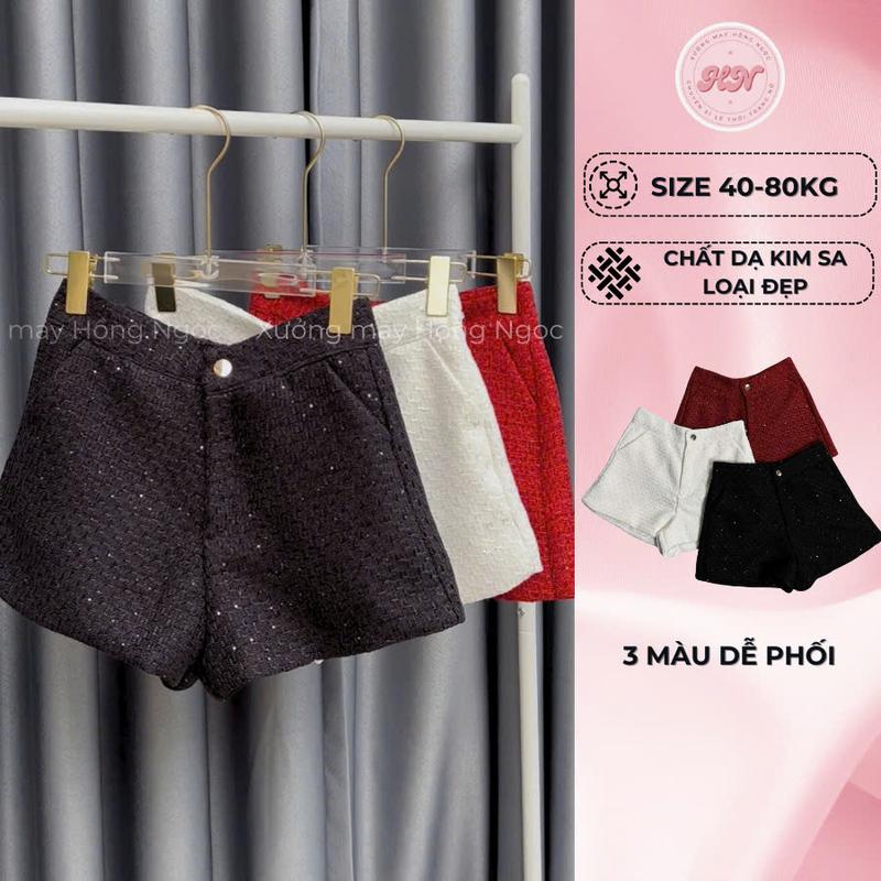 Quần Short Nữ Đùi dạ KIM SA 3 màu BIGSIZE chất dày dặn 2 lớp có túi cho nữ - Women mã 283