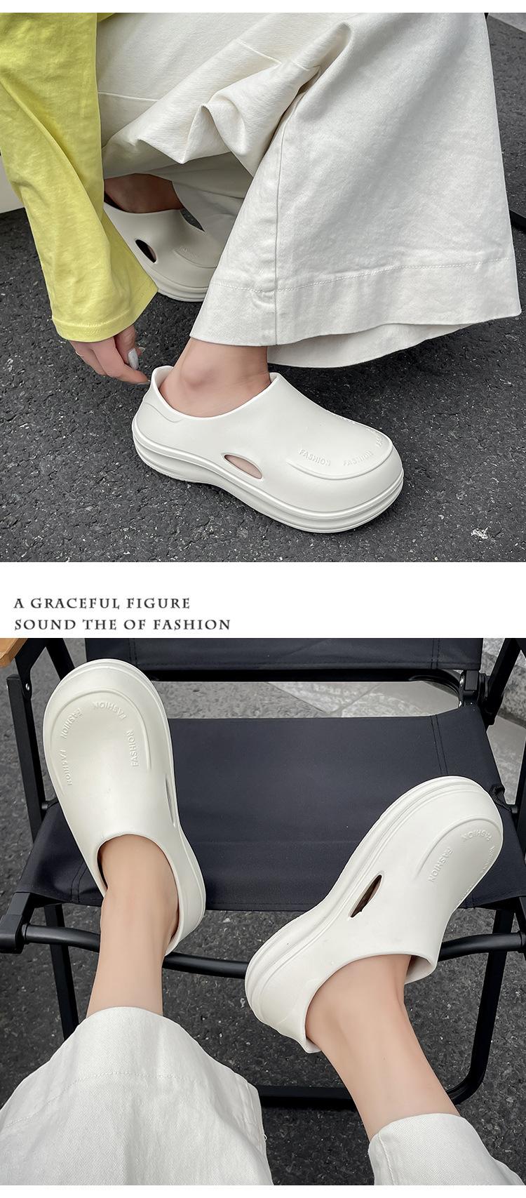 Product Introduction of 2025 Thick-Soled Closed-Toe Half Slippers for Women, Outdoor Wear, 2025 New Lightweight Non-Slip Waterproof Chef Shoes, Clogs 5