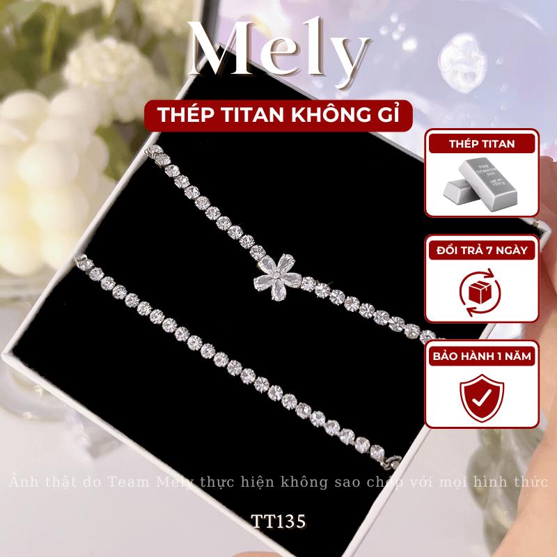Vòng tay nữ phụ kiện trang sức đính đá nhân tạo dây rút - Mely VV36