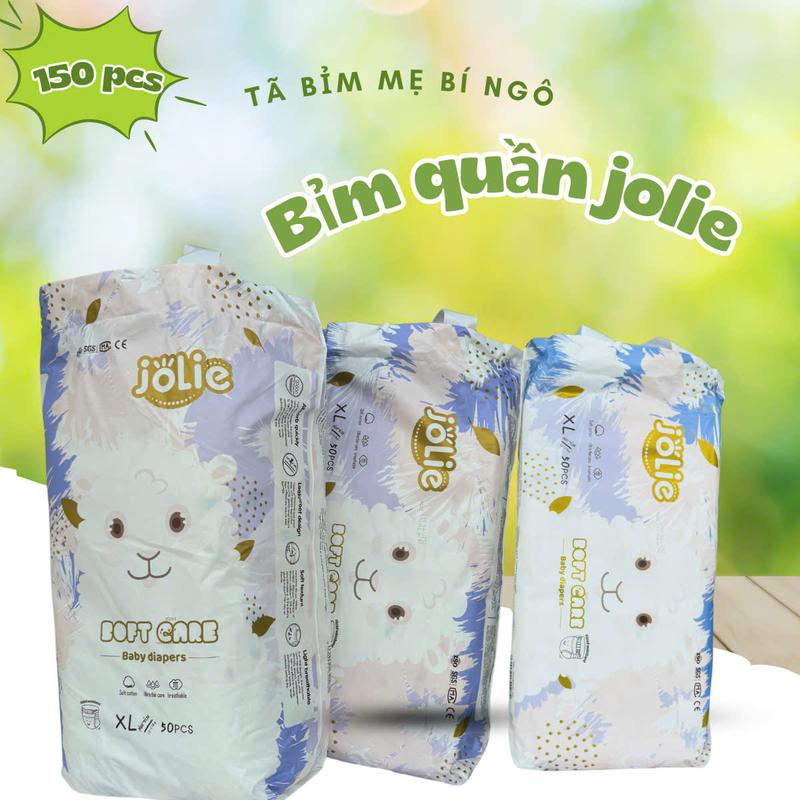 Combo 150 miếng bỉm quần Jolie hàng xuất Anh đủ size cho bé - Thương hiệu Jolie tã sơ sinh cho bé