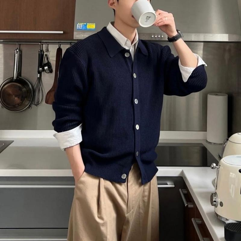 Áo Khoác Len Cardigan Dệt Kim Màu Trơn Cao Cấp Dáng Rộng Nam Nữ Menswear NT25 A02 5