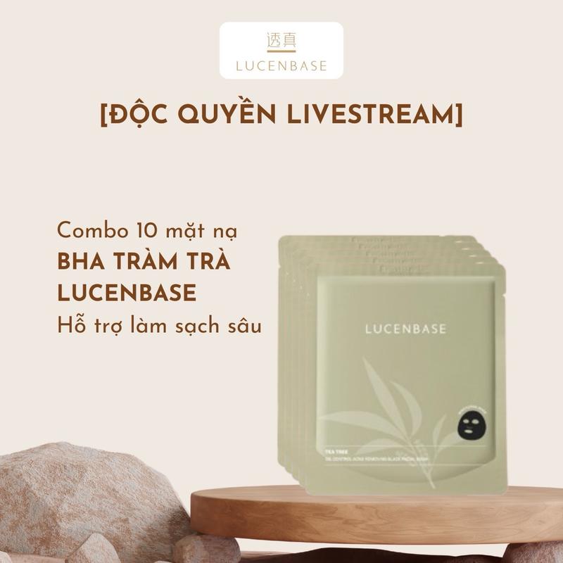 [DEAL ĐỘC QUYỀN LIVESTREAM] Combo 10 miếng mặt nạ BHA tràm trà Lucenbase làm sạch sâu, giúp giảm mụn
