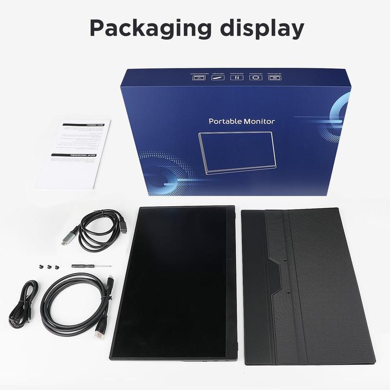 Portable Monitor, FHD 1080P Portable Laptop Monitor with Mini HDMI Port & Type-C Interface, Suitable for Expanding Display & Screen Mirroring 2