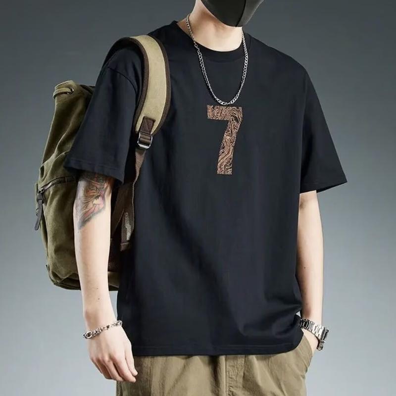 Product Introduction of Japanese Style Short Sleeve T-Shirt for Men Trendy Fashion Versatile Summer American Style Breathable Cool Comfortable Trendy Brand Men's Top 1