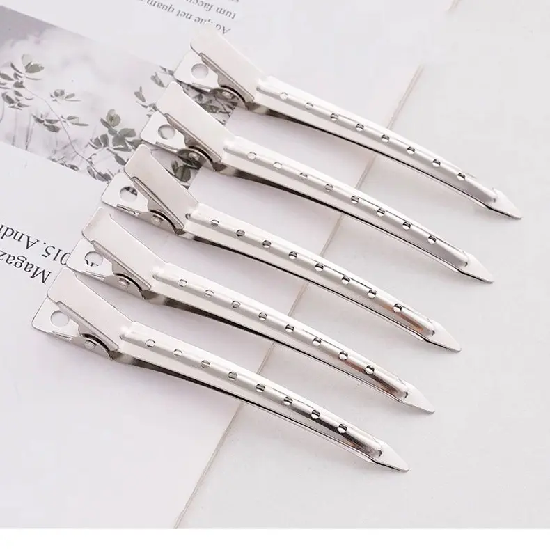SET 2 kẹp mỏ vịt bạc  Kẹp tóc phồng chân tóc mái lệch trang điểm định hình tóc