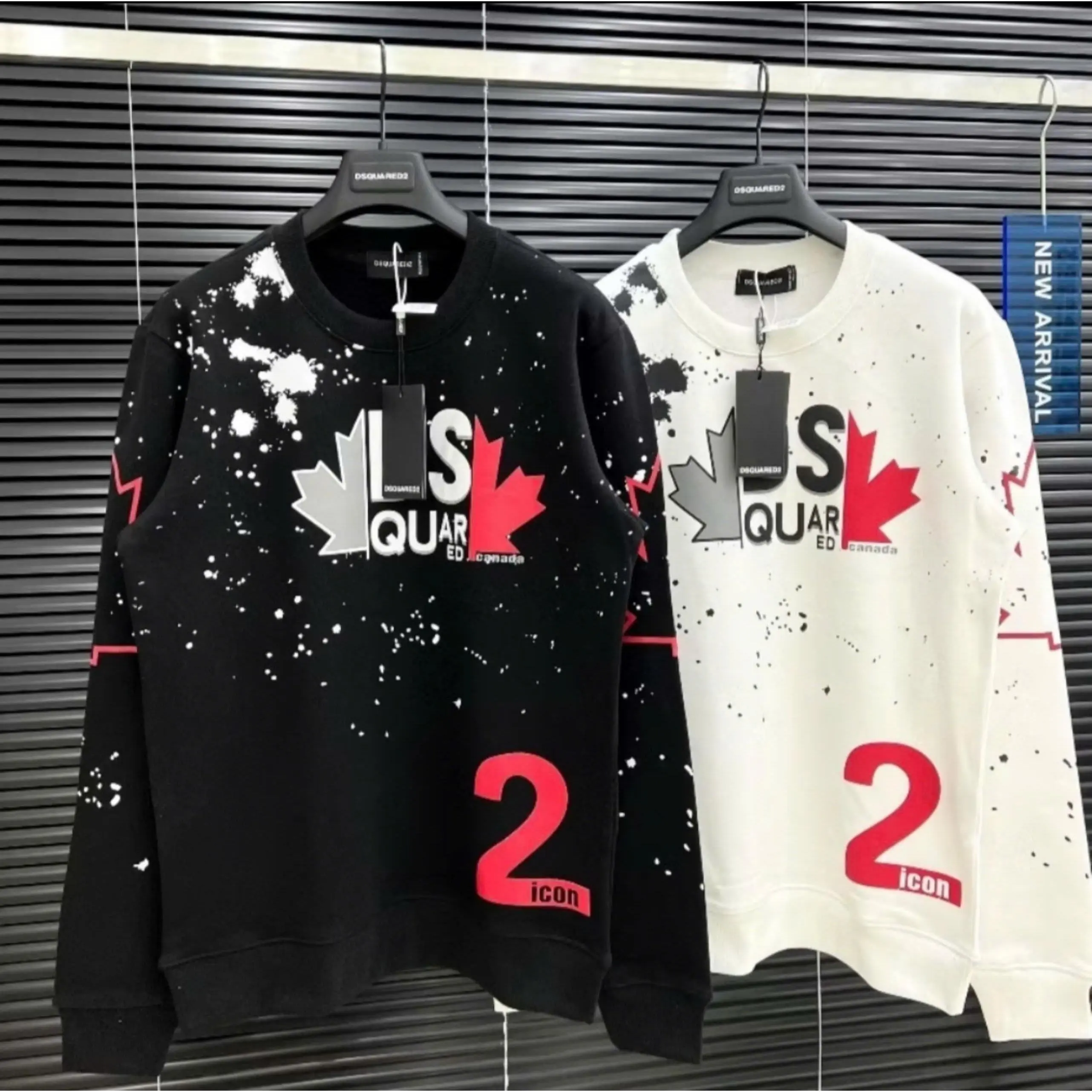 Áo thu đông DSQ 2icon dài tay cổ tròn nam nữ chất liệu nỉ bông cotton mềm mịn - Hoodie, Menswear