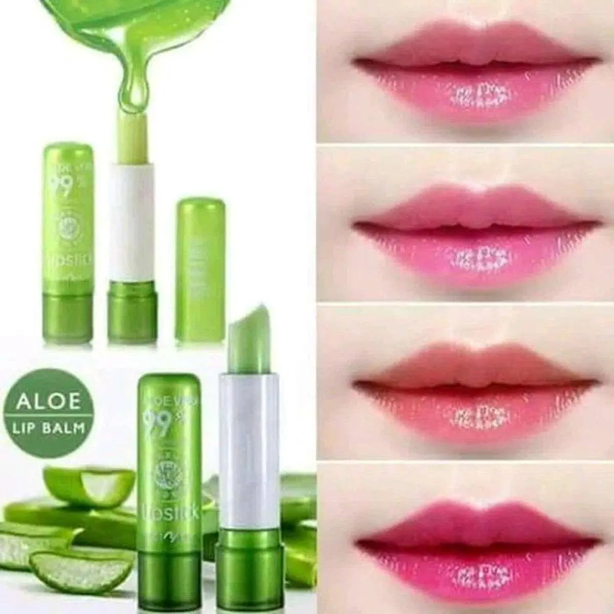 (2PCS) TANAKO Lip Balm 99% Soothing Mouisturizing Aloe Vera Lipstick Tahan Air