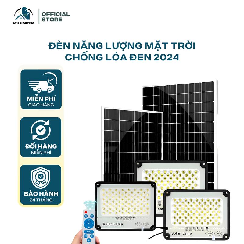 Đèn Năng Lượng Mặt Trời , Đèn Led Chống Lóa 2024 ATH LIGHTING Cảm Biến Ánh Sáng Cao Cấp 200w,300w,400w BH 2 Năm thông minh tự động tắt đèn ngoài trời Nhôm Kháng nước Nhôm Đèn chiếu sáng trên tường Nhôm Điều chỉnh được