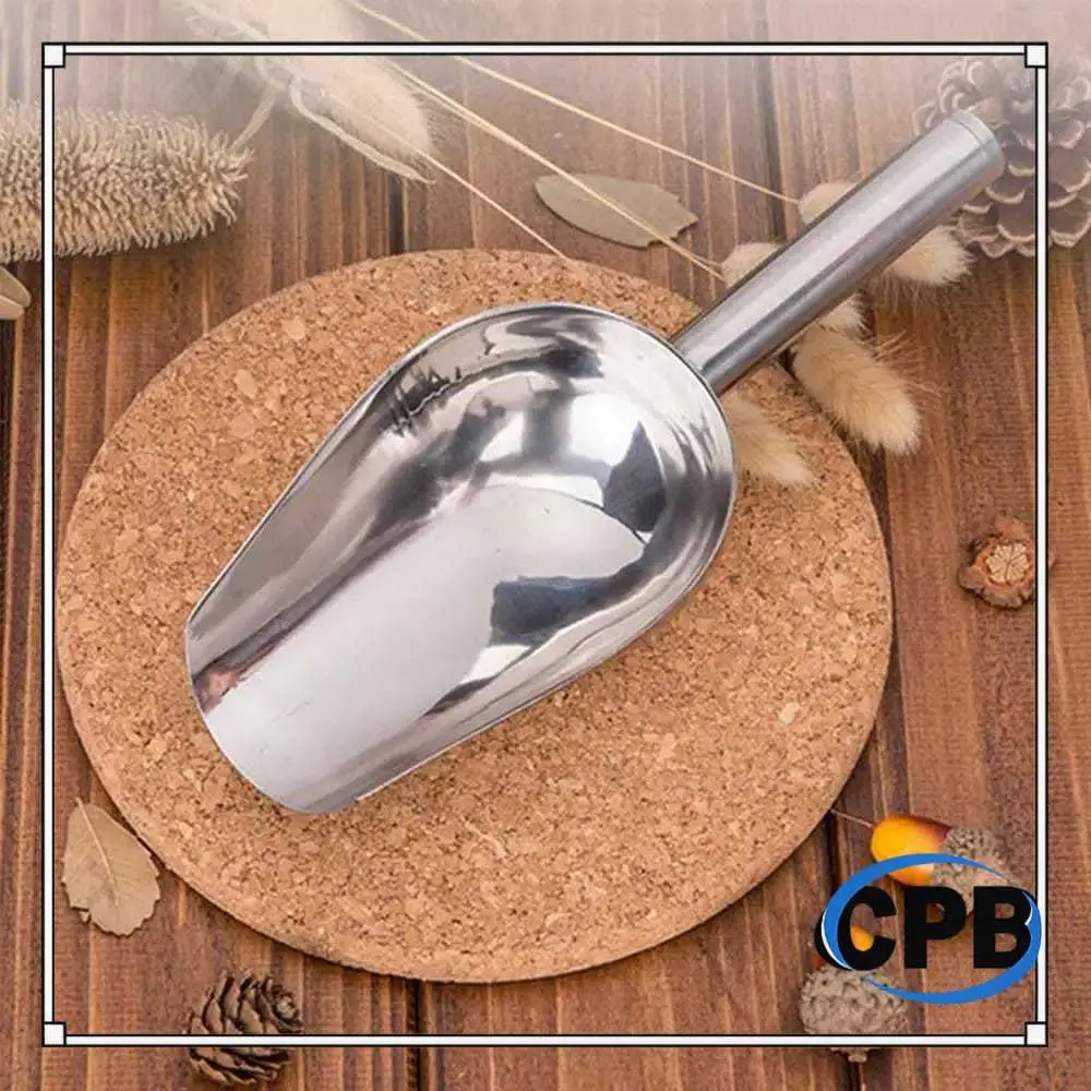 Sendok Sekop Es Batu Stainless Skop Serokan Beras Tepung Ice Scoop 8 9 10 INCH / Scoop Stainless Steel - Sendok Sekop Es Batu - Serokan Metalik