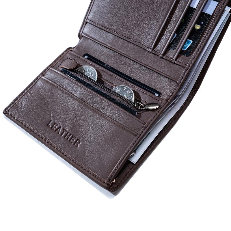 Product Introduction of New Fashion men's wallet Leather Wallets For Men Coin Purse Vertical Credit Card Holder Money Bag Outdoor Sports Bags 9