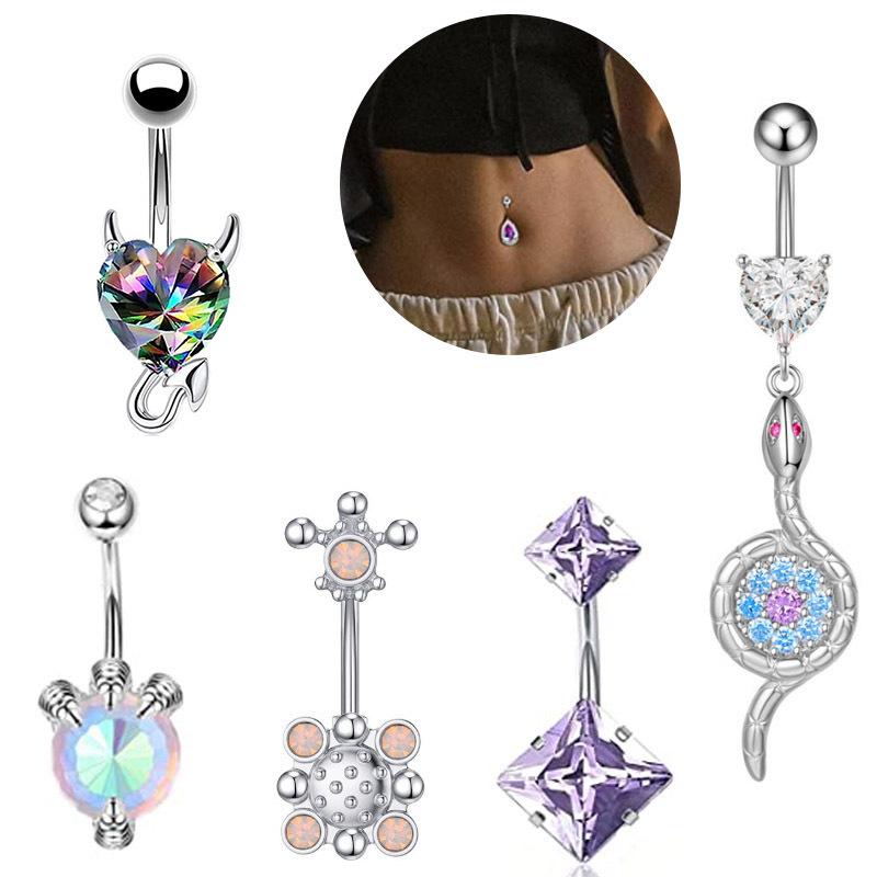 Product Introduction of Khuyên Rốn Bằng Thép Không Gỉ Cho Nam Và Nữ, Khuyên Cơ Thể, Trang Sức Zircon Voi Bàn Tay 20