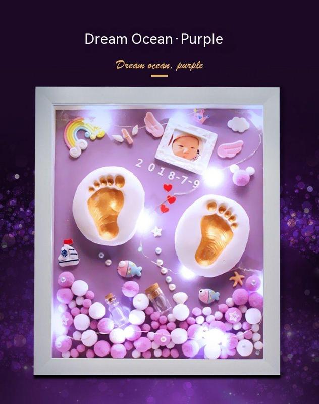 Product Introduction of Baby Hand and Foot Marks Fetal Hair Souvenir Diy Homemade Creative Newborn Baby Footprints Hand Print Photo Frame 14
