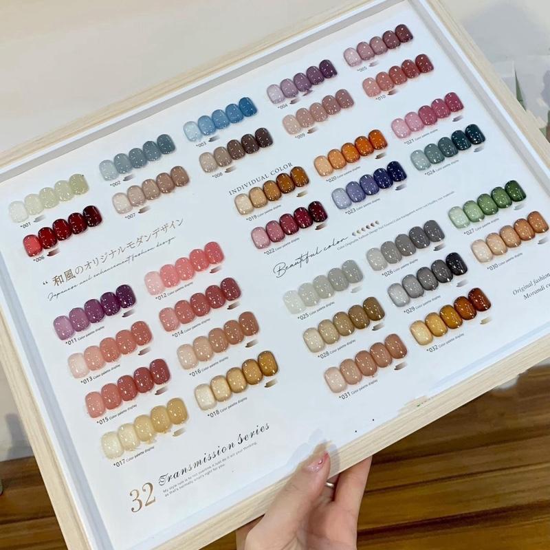    Giá Sốc trên Live   32 TRÀ SỮA Sét sơn gel thạch 32 màu MeiO Chính hãng kèm bảng màu sơn sẵn 