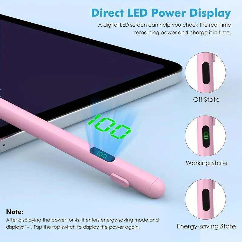 Rechargeable Magnetic Stylus Pen, Portable Rechargeable Stylus Pen with Digital Display, Touch Screen Pen for iPad & Android Devices, Wireless Digital Products 6