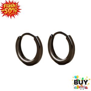 ต่างหูห่วงเจาะหู วัสดุเรซิน สำหรับผู้ชายและผู้หญิง ต่างหูไม่ก่อให้เกิดภูมิแพ้ ต่างหูห่วงพลาสติก คลิปหนีบหูทรงกลม สีดำใส