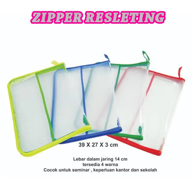 Map zipper resleting/Map tas jaring resleting UK.FOLIO