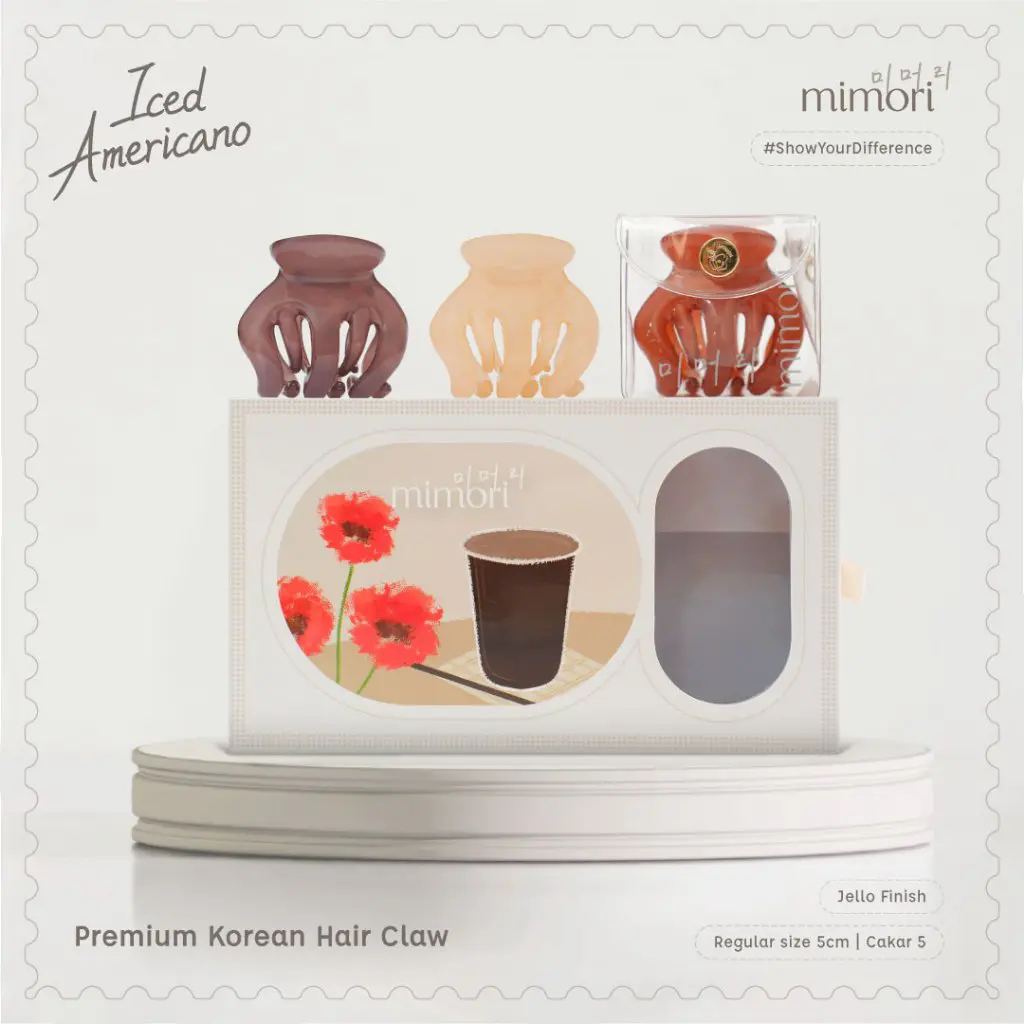 Mimori Korean Hair Claw - Iced Americano (Jello) Isi 3