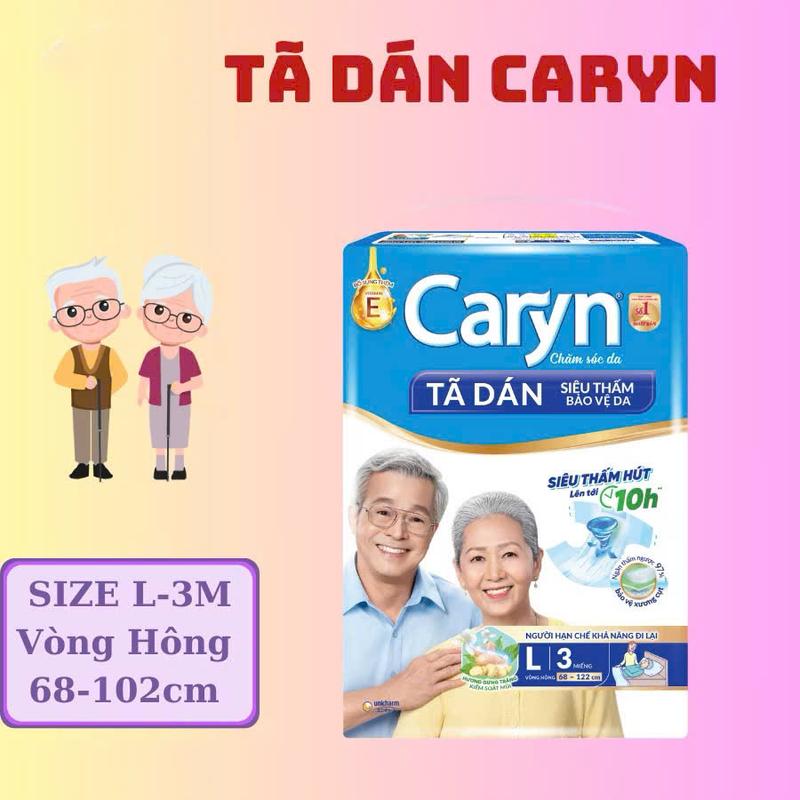 Combo 2 Bịch 3 Miếng Bỉm Dán Caryn Cho Mẹ Sau Sinh L3 - Tã Dán Người Cao Tuổi ( Bịch Màu Xanh)