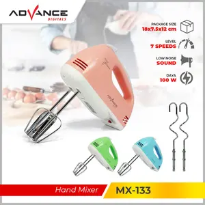 Advance Hand Mixer MX-133 Alat Pengaduk Adonan Kue 7 Kecepatan Hemat Listrik Garansi Resmi 1 Tahun Peralatan Dapur Praktis