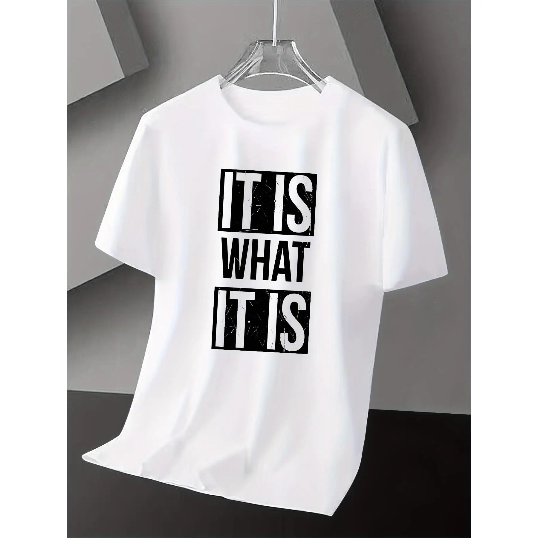 MBDMBD Men's "That's It" Graphic T-Shirt - Black with White Bold Print, Stretch Fabric Crew Neck Short Sleeve, Machine Washable Casual Tee for All-Season Comfort & Casual Attire, Leisure Clothing | Classic Style Shirt | Nontransparent Material
