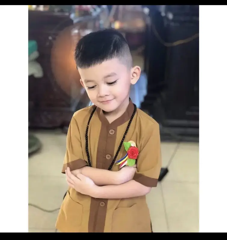ĐỒ LAM ĐI CHÙA # MẪU LÃNH TỤ PHỐI - VẢI KATE - DÀNH CHO BÉ TRAI 8