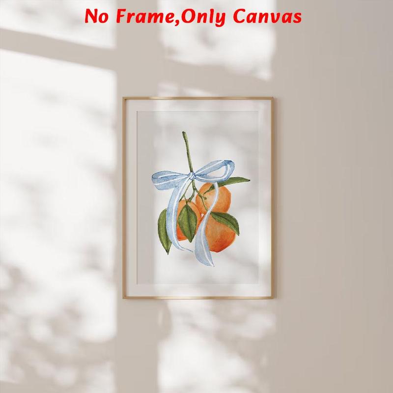 Watercolor Fruit Pattern Unframed Painting, 1 Count Modern Fruit Pattern Wall Art, Wall Decor for Home Living Room Bedroom Study Room 2