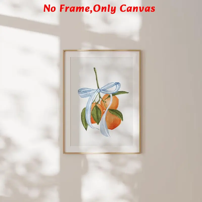 Watercolor Fruit Pattern Unframed Painting, 1 Count Modern Fruit Pattern Wall Art, Wall Decor for Home Living Room Bedroom Study Room 2