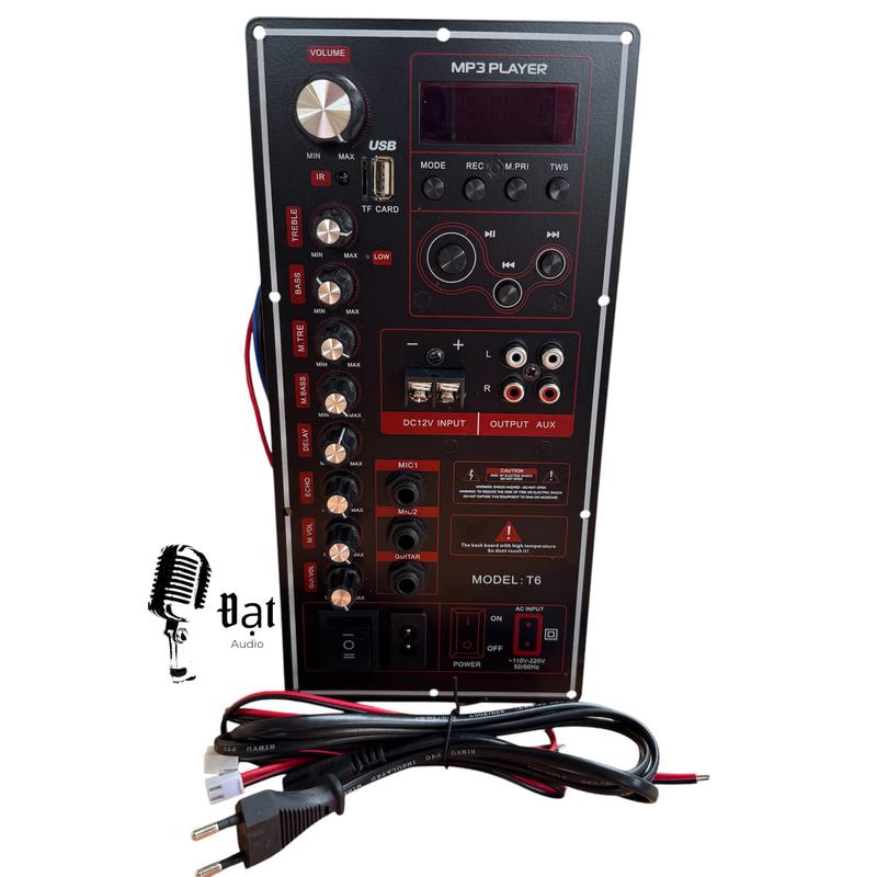 Mạch Loa Kéo Bluetooth T6 Công Suất 60w Kích Thước 13.5x28cm