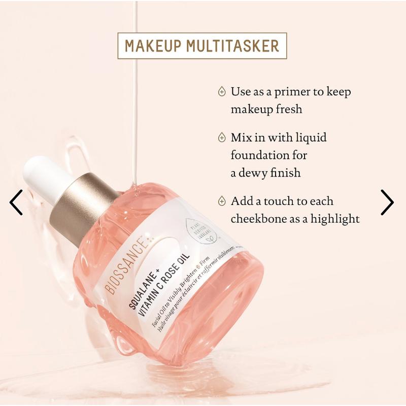 Product Introduction of 【Ready stock】 Biossance Squalane + Copper Peptide Rapid Plumping Serum 50ml//Squalane + Vitamin C Rose Firming Oil 30ML 1