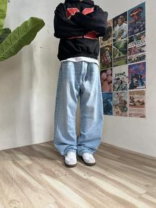 Men's Solid Jeans, Loose Casual Comfy Denim Trousers for Daily Wear, Fashion Men's Bottoms for All Seasons