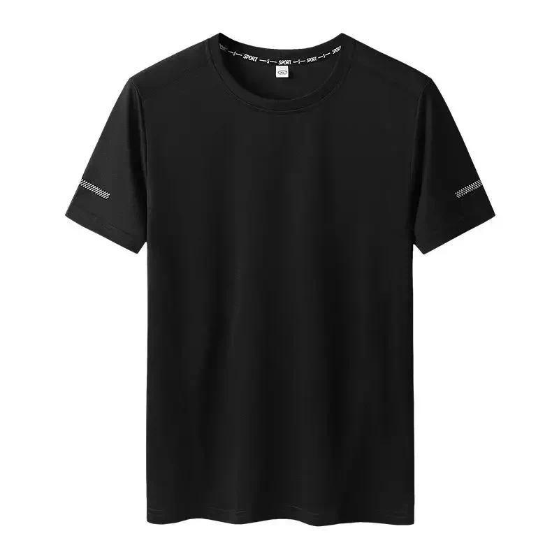 Moška športna majica velike velikosti 5XL/6XL, hitro sušeča majica z okroglim izrezom, velika velikost, kratki rokavi, prevelika majica_voghion.com